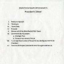 2025 Portsmouth Athenaeum's President's Dinner.